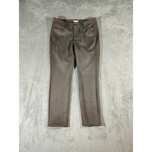 J. Jill Pants Womens 6 Brown Microsuede Skinny Leg Casual‎ Normcore - Picture 1 of 7